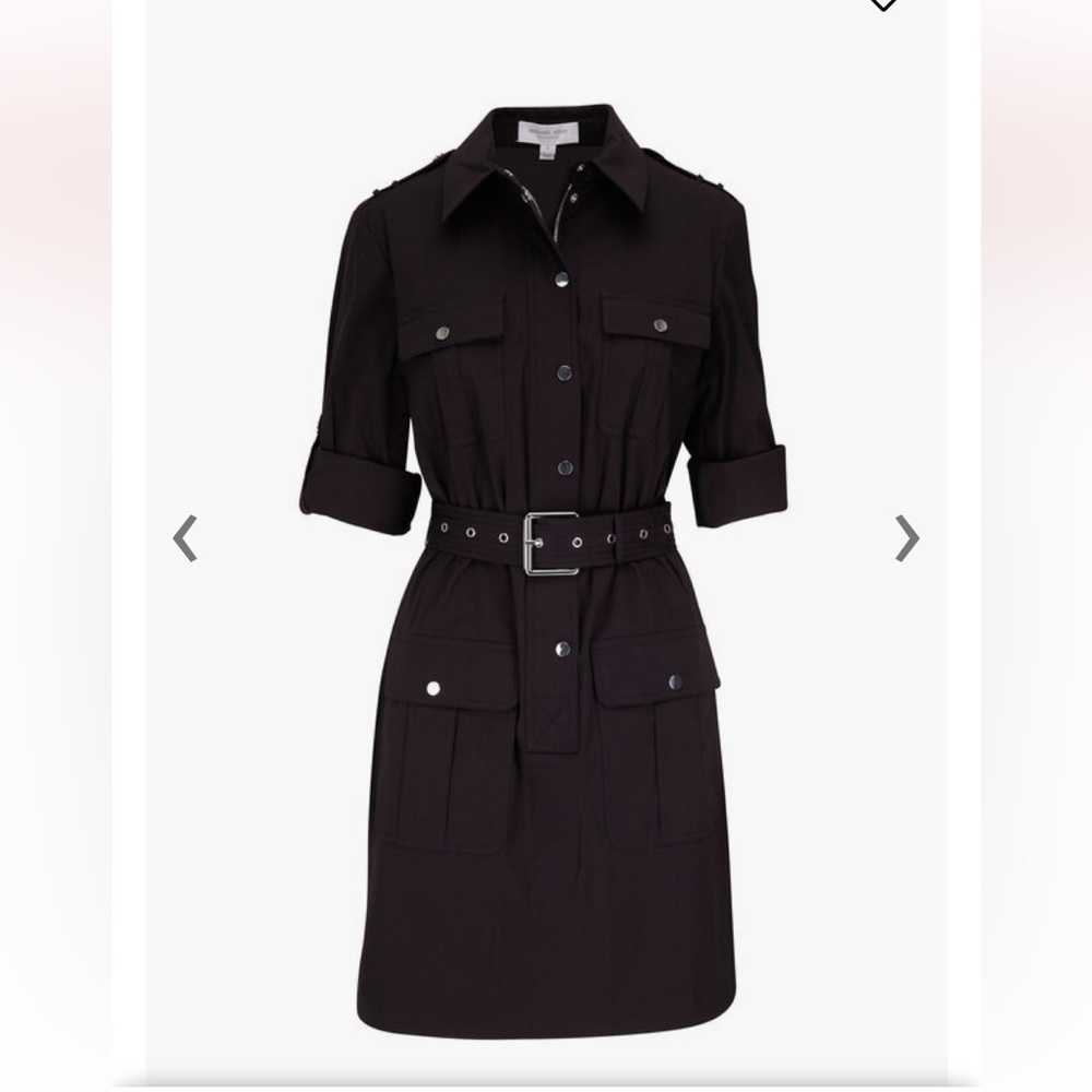 Michael kors navy zipper belted dress